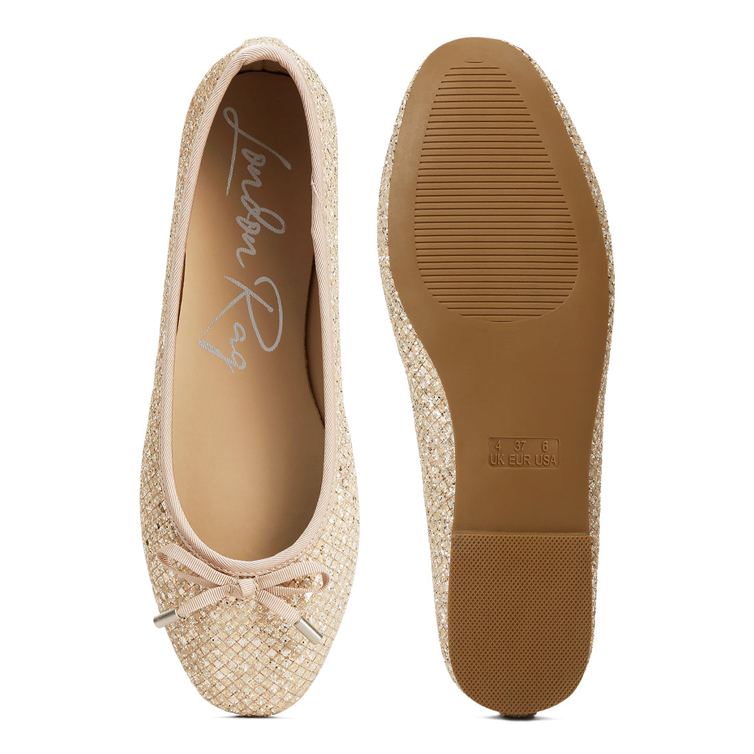 harriet giltter flat ballerina#color_gold