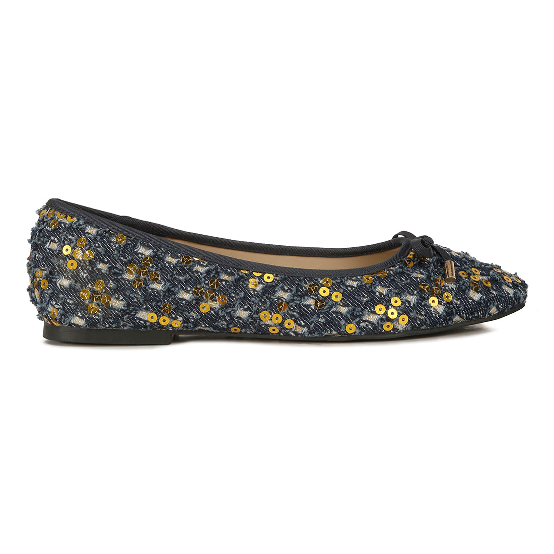 florent sequni flat bow ballerina#color_gold