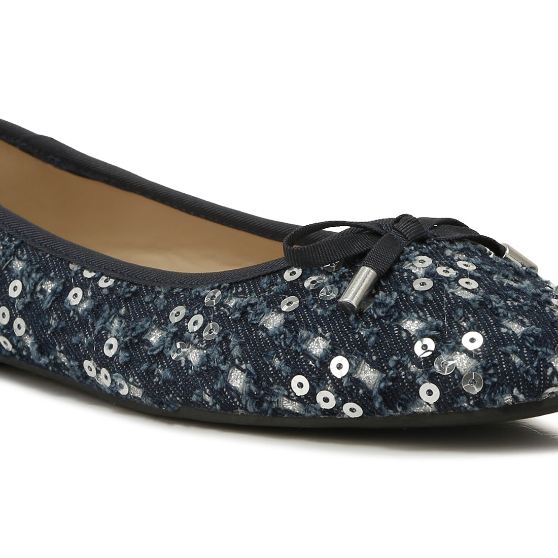 florent sequni flat bow ballerina#color_silver