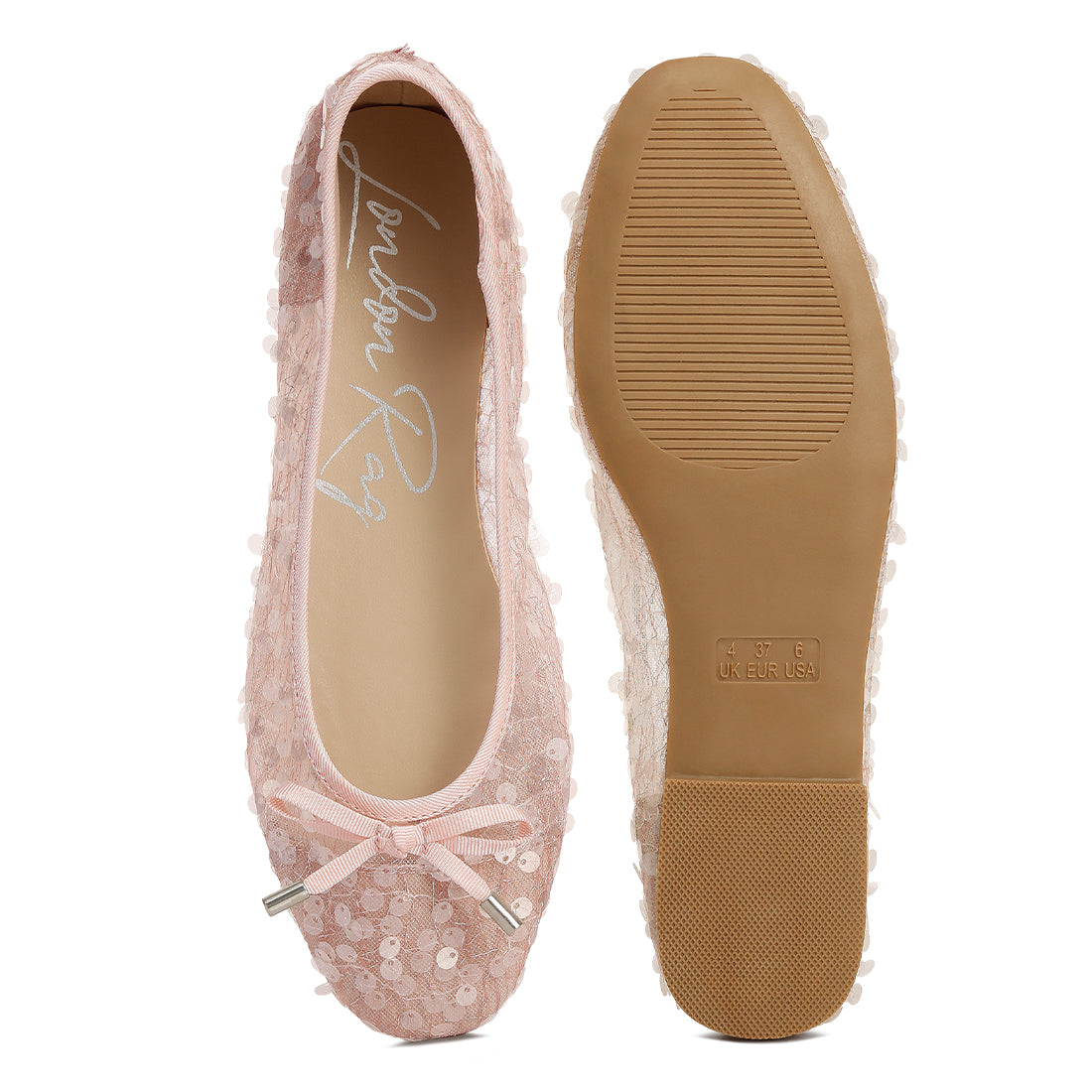 iysander embellished sheer ballet flats#color_pink