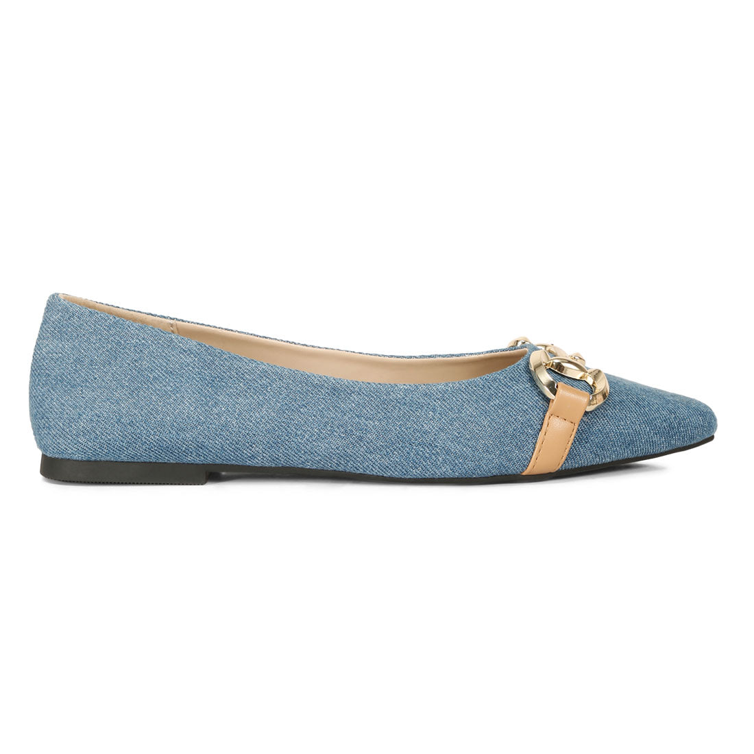 cressida denim horsebit detail ballet flats#color_blue