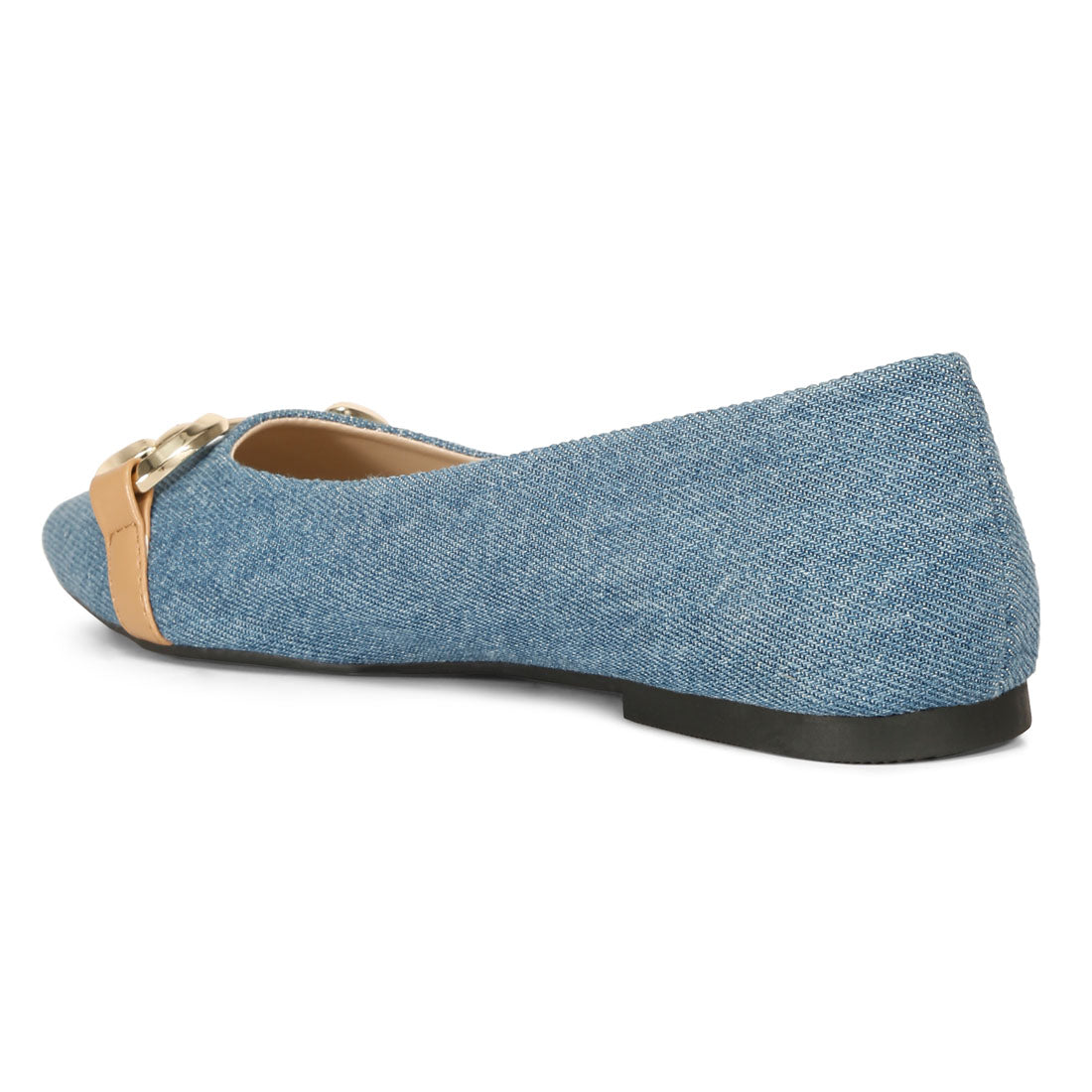 cressida denim horsebit detail ballet flats#color_blue