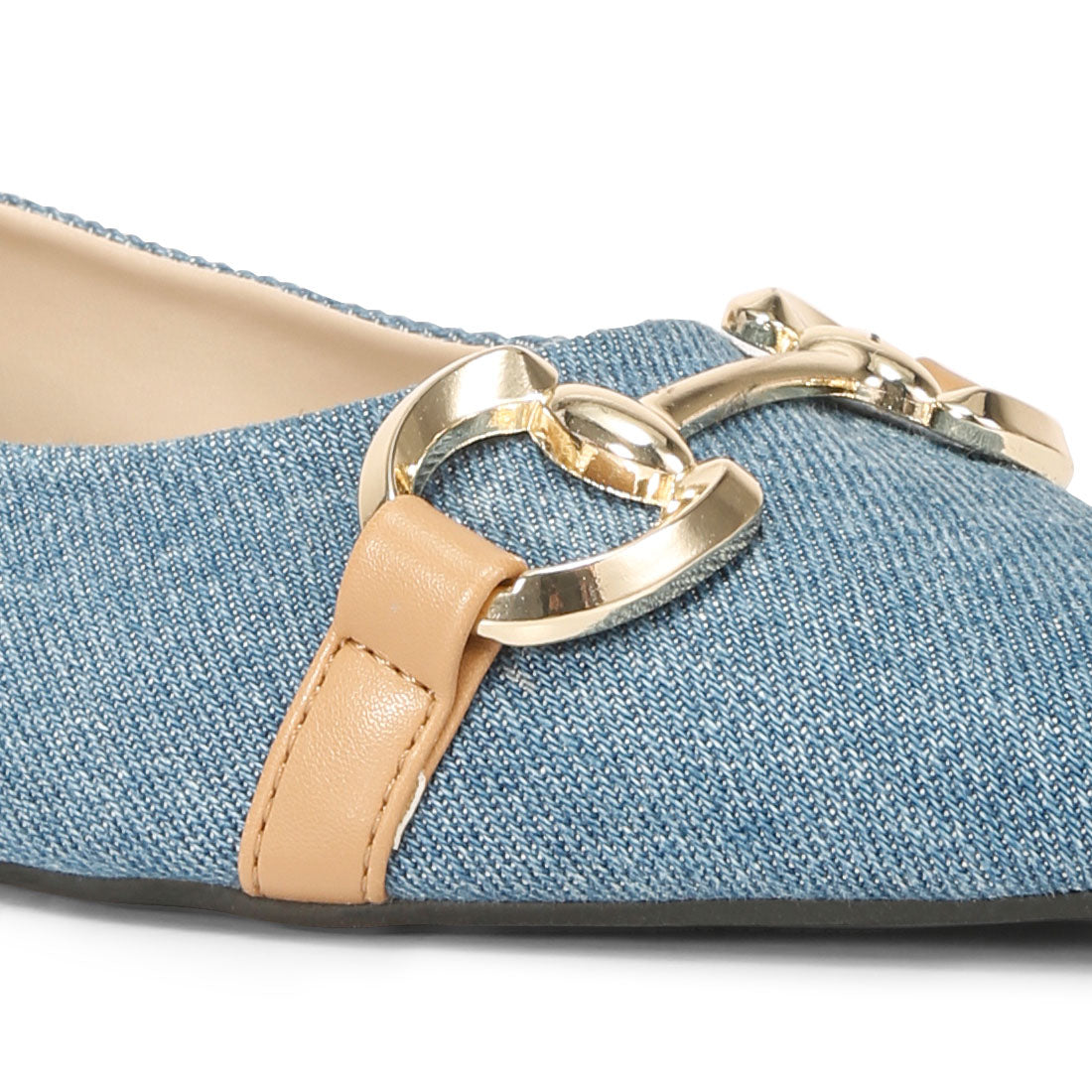 cressida denim horsebit detail ballet flats#color_blue