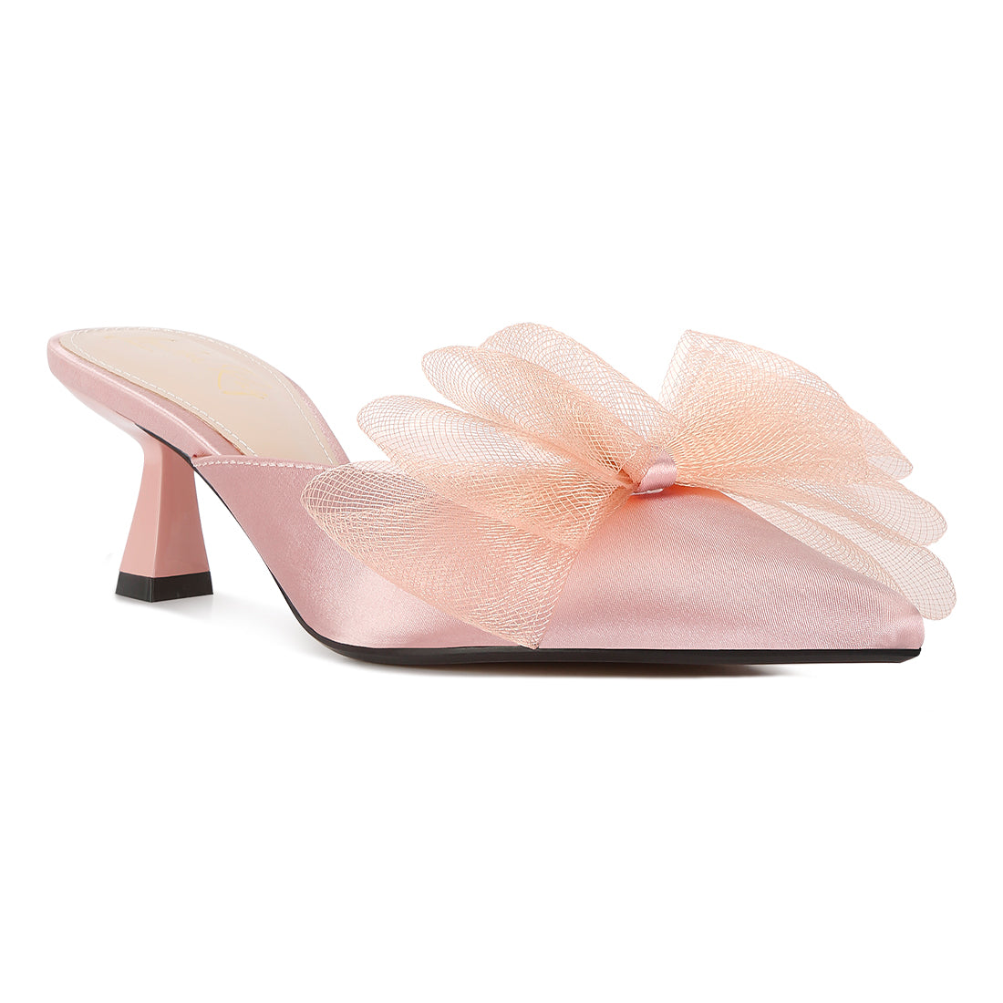 organza bow embellished mules#color_blush