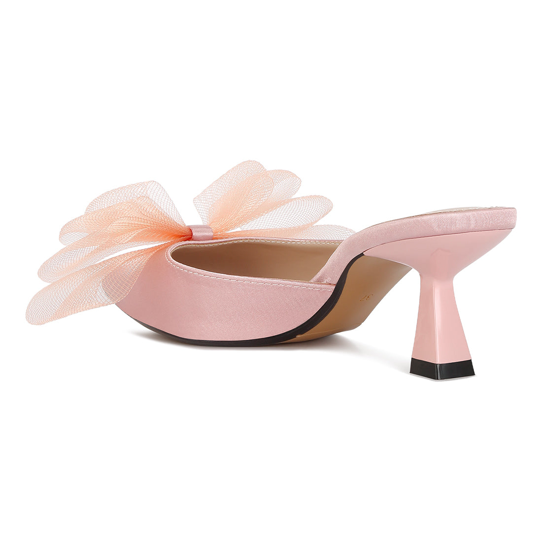 organza bow embellished mules#color_blush