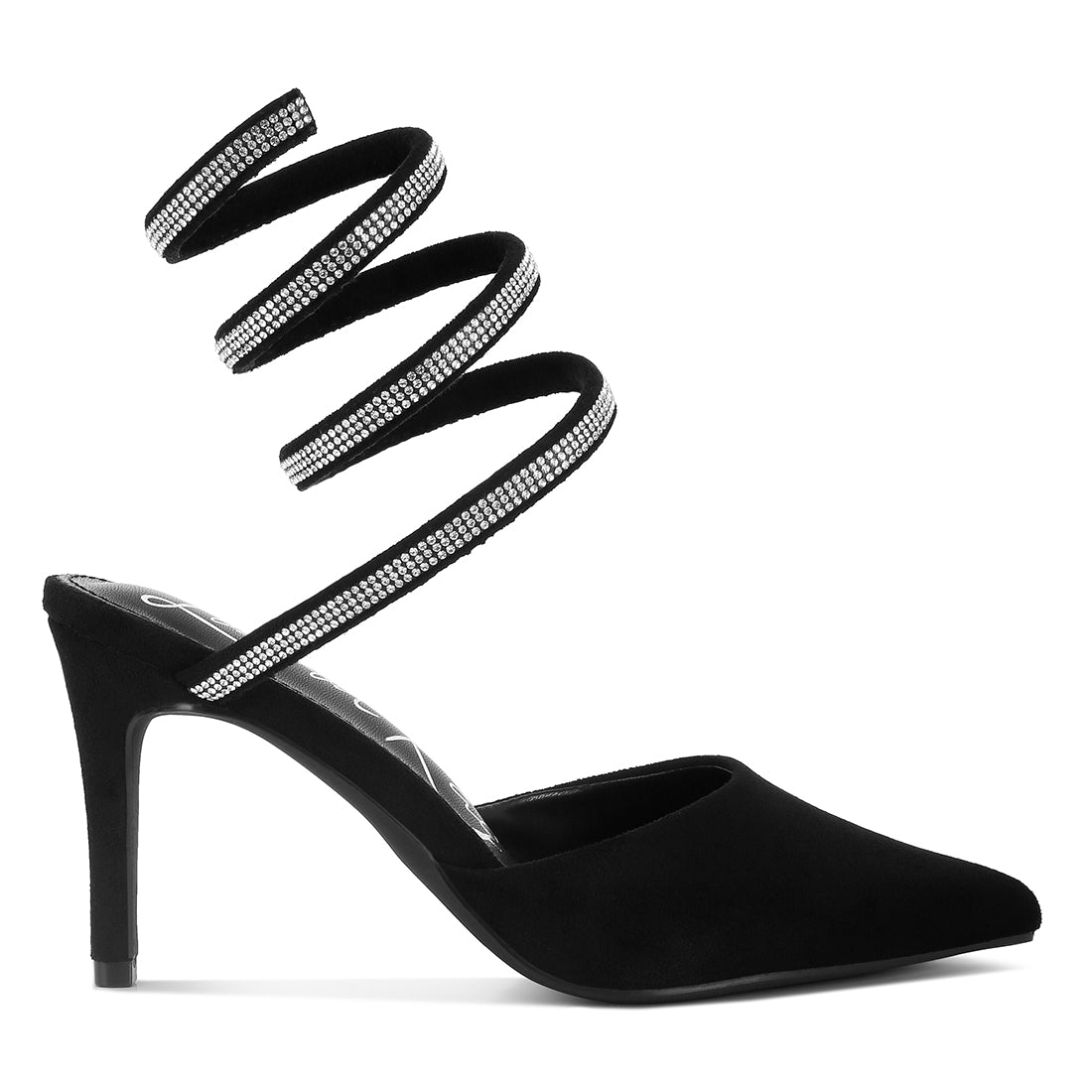 Elvira rihnestone embellished sandals#color_black