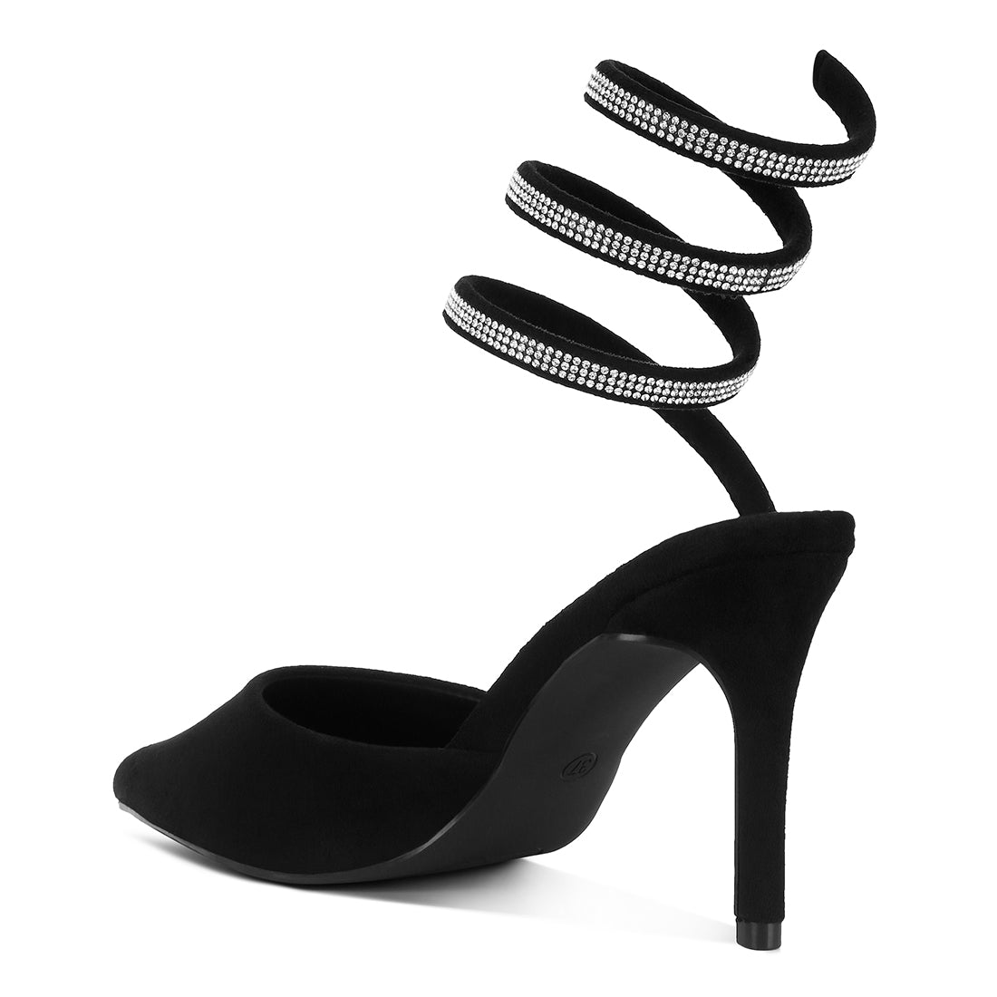 Elvira rihnestone embellished sandals#color_black