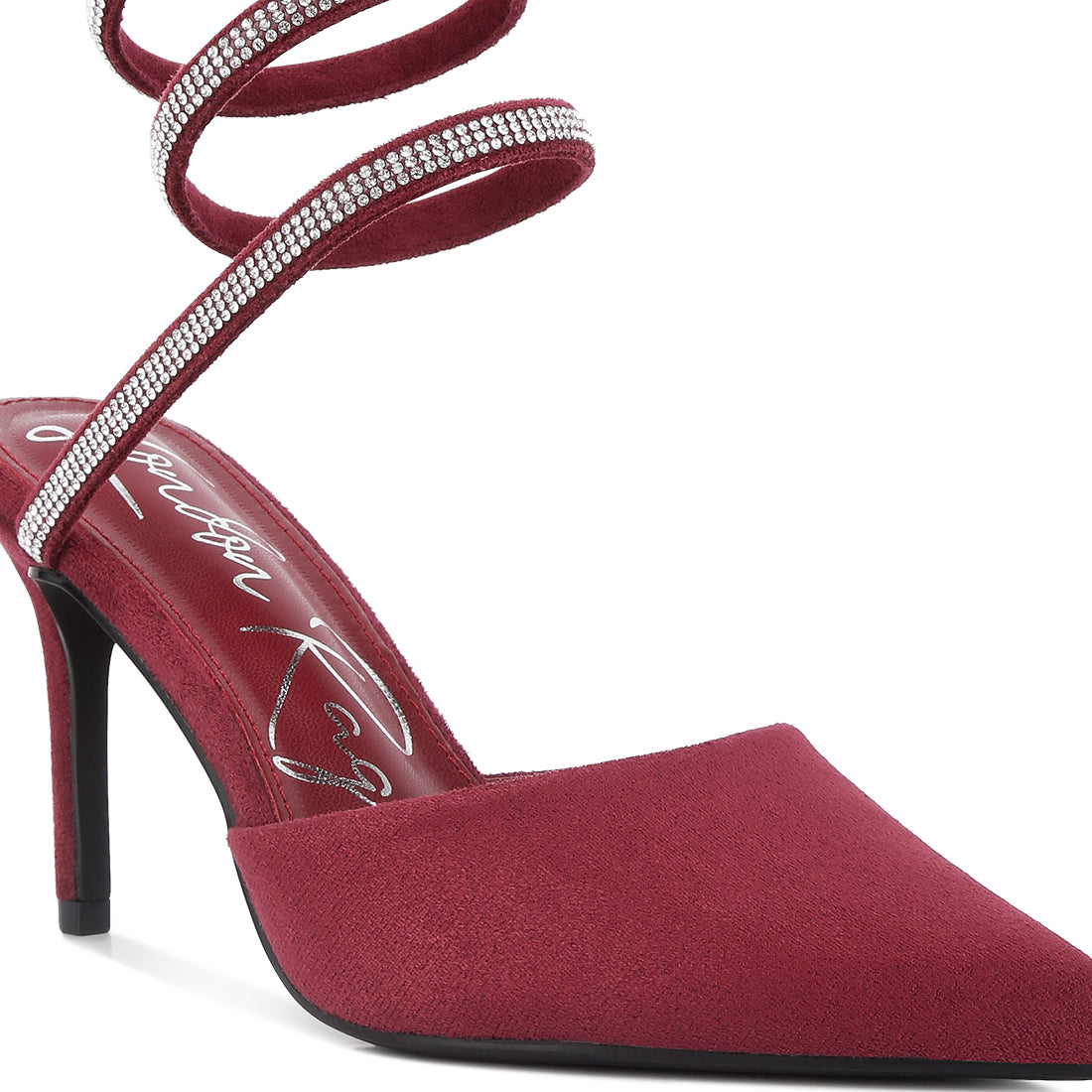 Elvira rihnestone embellished sandals#color_burgundy