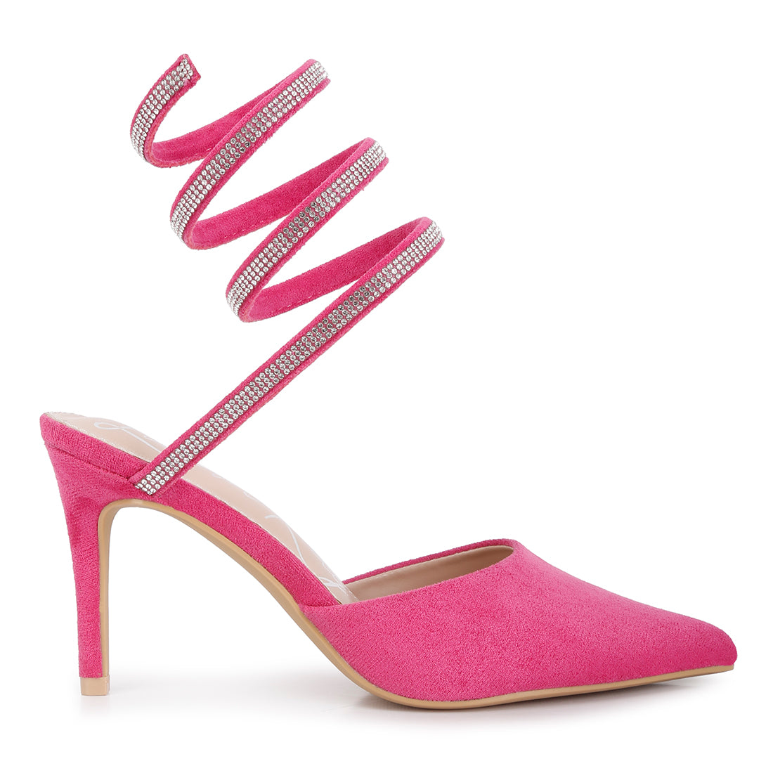 Elvira rihnestone embellished sandals#color_pink
