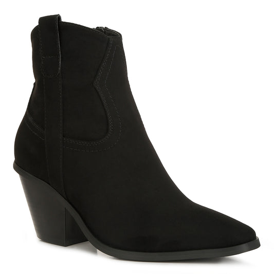 elettra ankle length cowboy boots#color_black