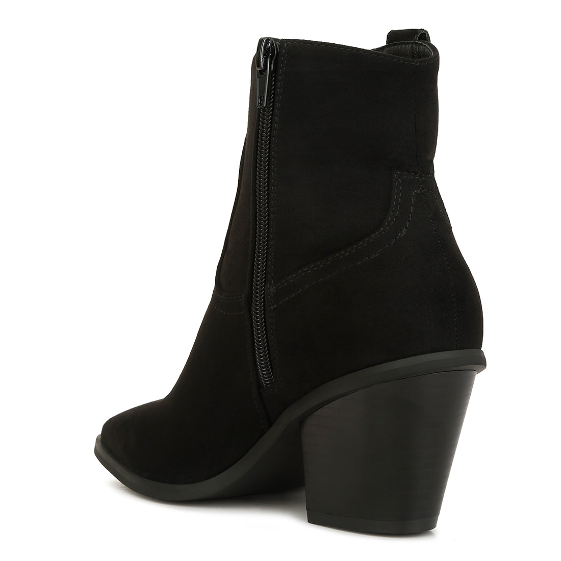 elettra ankle length cowboy boots#color_black