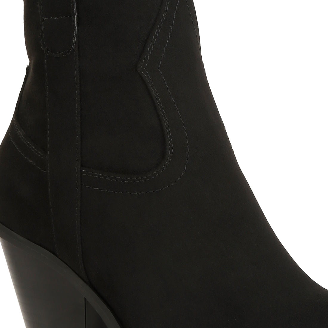 elettra ankle length cowboy boots#color_black