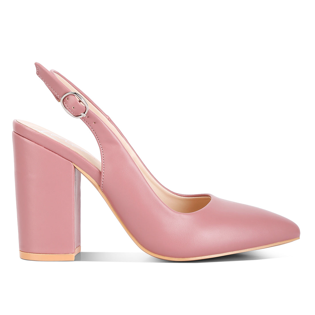 Creidne block heel pointed toe sandals#color_blush