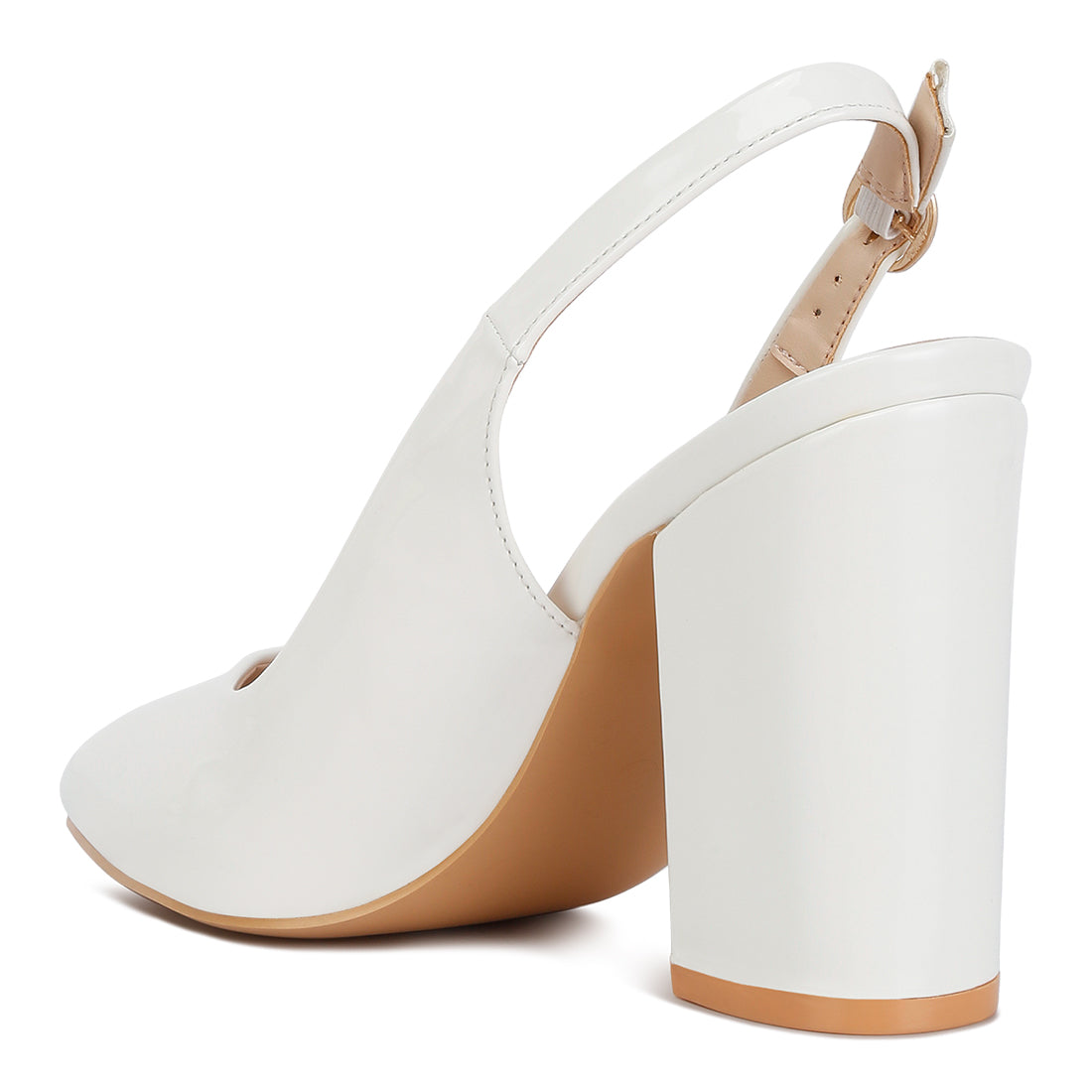 dalaney slingback high block sandals#color_white