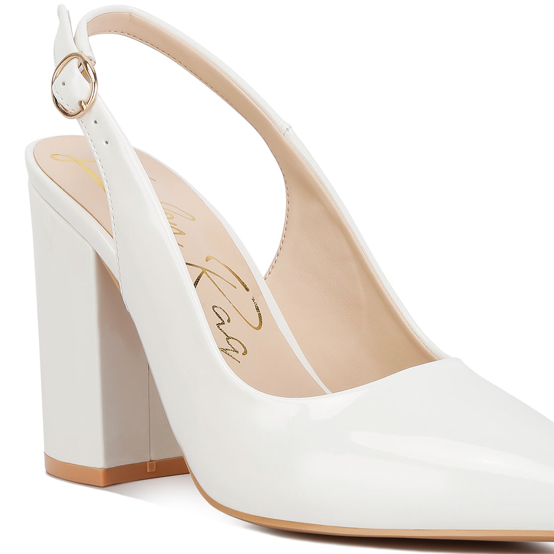 dalaney slingback high block sandals#color_white