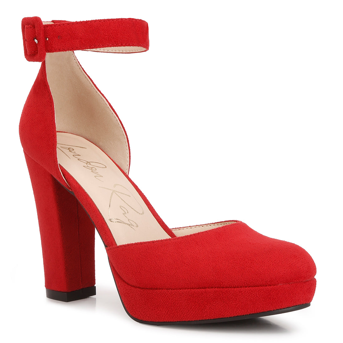 inigo interchangeable ankle strap platform sandals#color_red