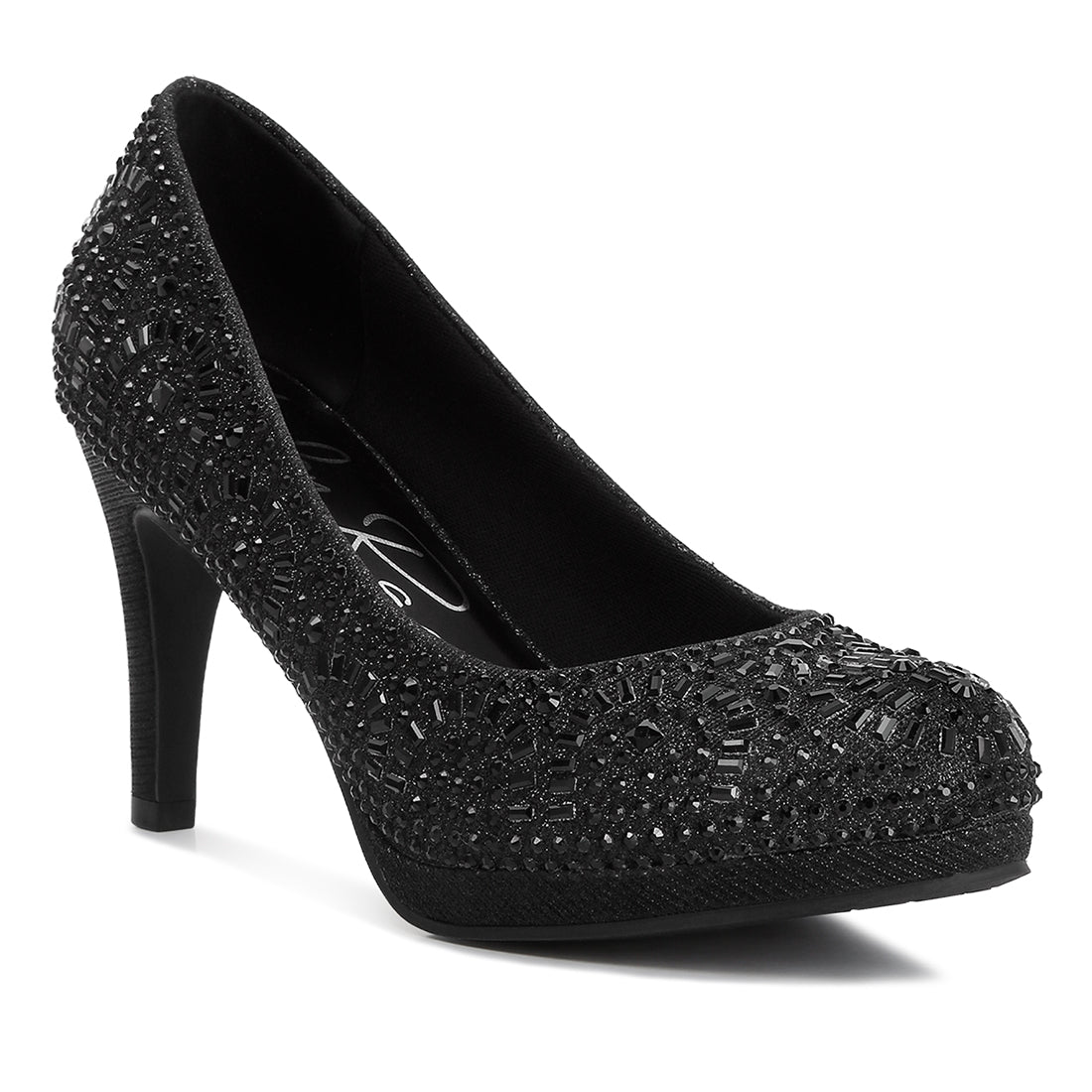 exquisite rhinestone embellished stiletto pumps#color_black