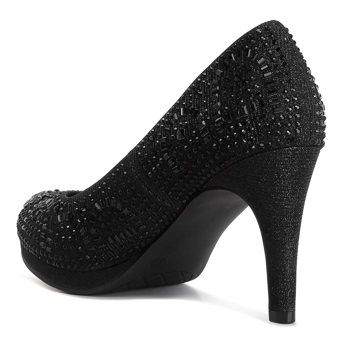 exquisite rhinestone embellished stiletto pumps#color_black