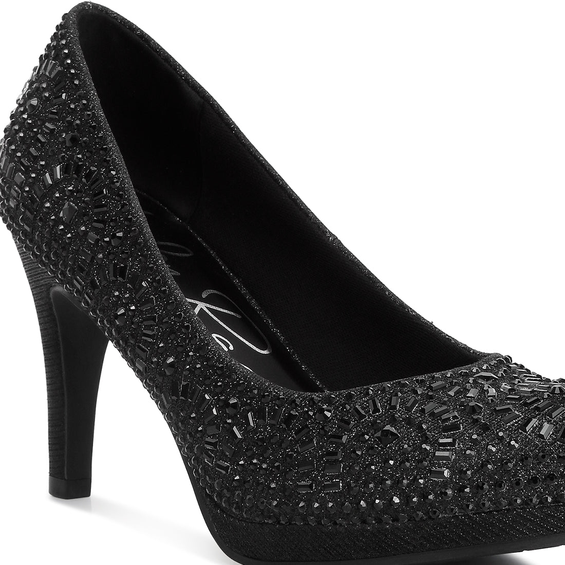 exquisite rhinestone embellished stiletto pumps#color_black
