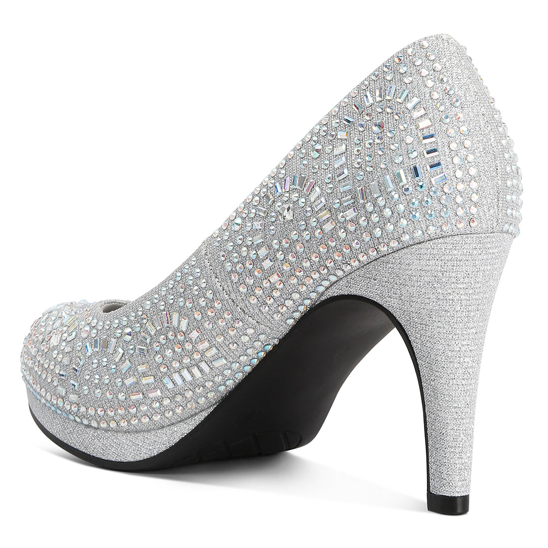 exquisite rhinestone embellished stiletto pumps#color_silver