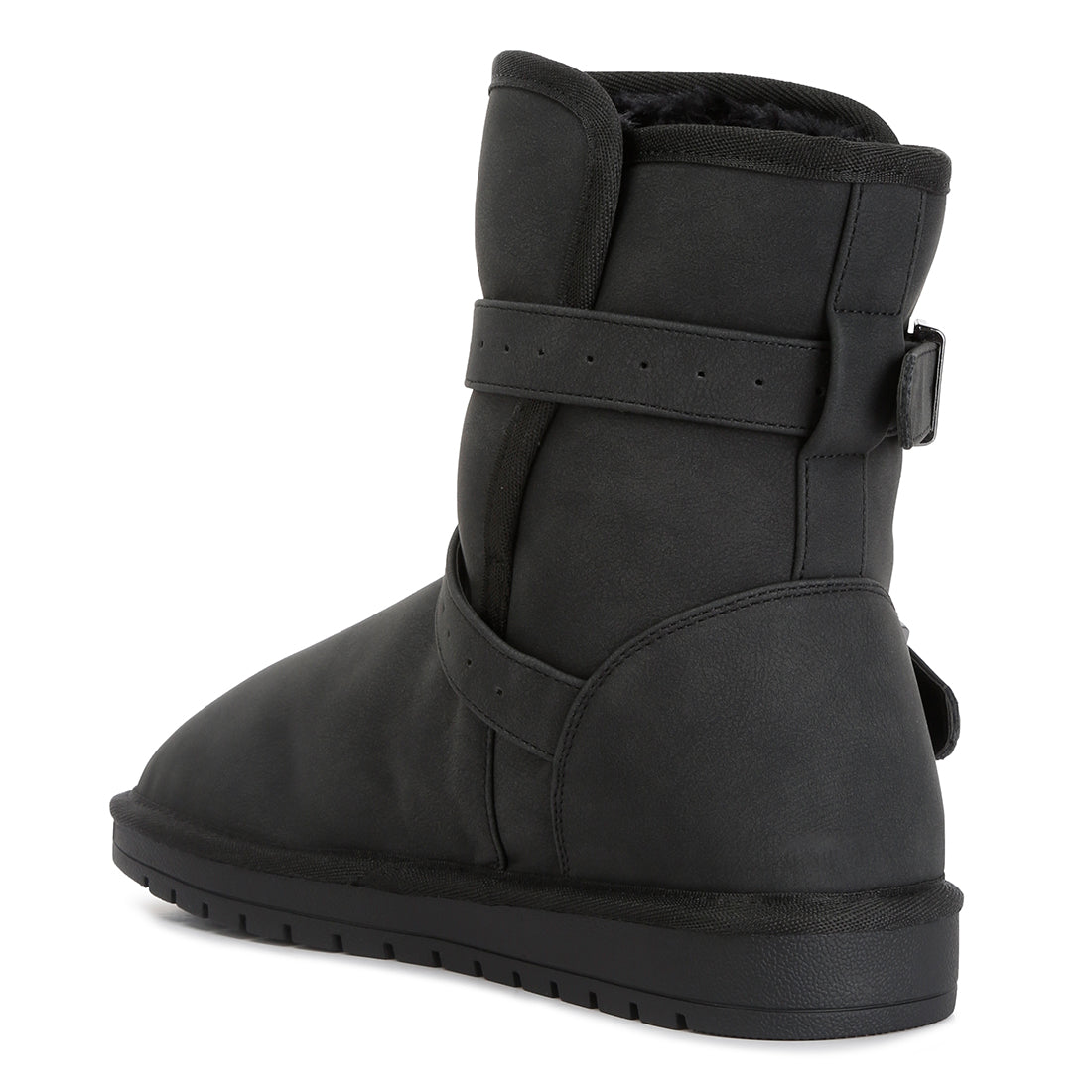 basil buckle strap detail boots#color_black