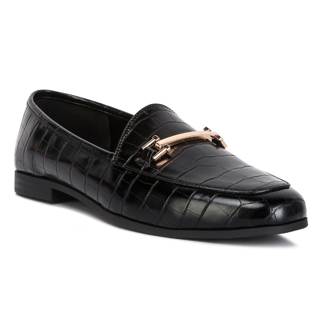 street-smart horsebit embellished loafers#color_black