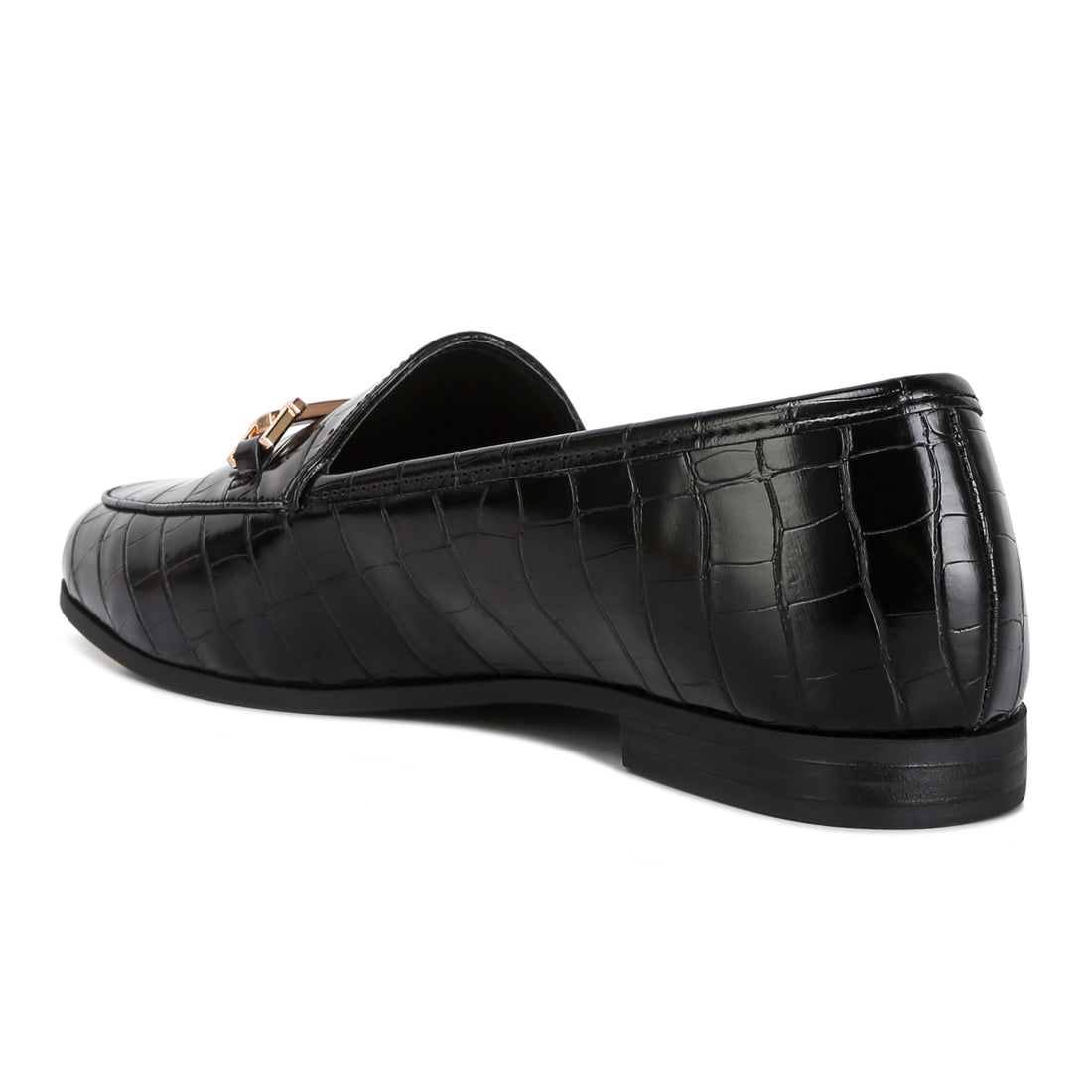 street-smart horsebit embellished loafers#color_black
