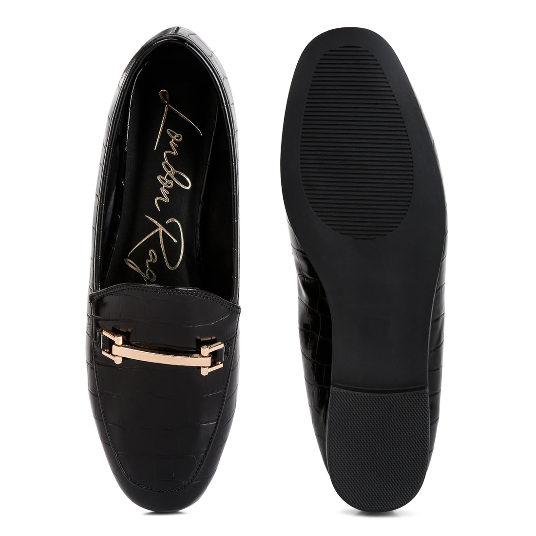 street-smart horsebit embellished loafers#color_black