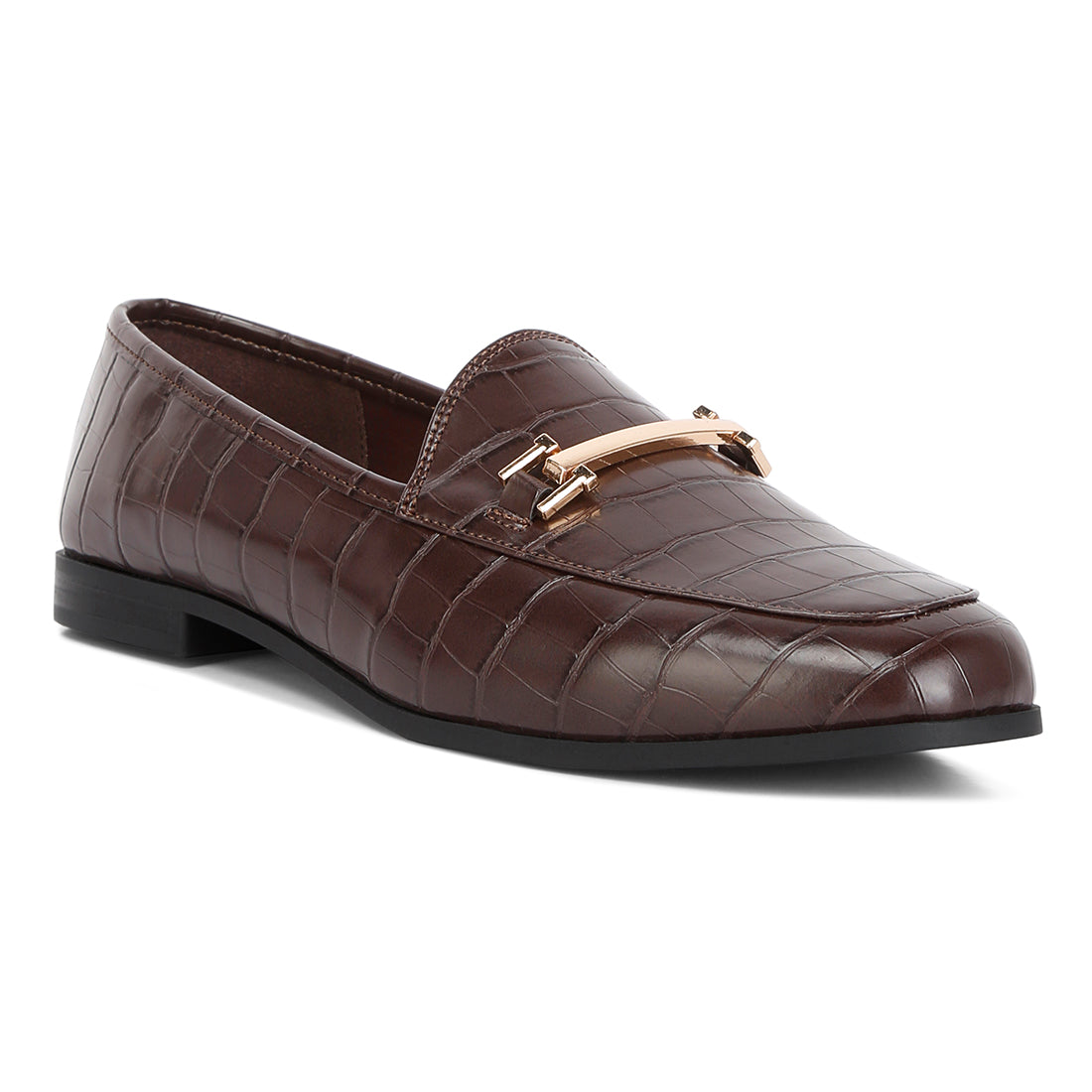 street-smart horsebit embellished loafers#color_brown