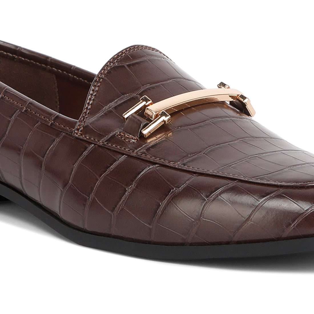 street-smart horsebit embellished loafers#color_brown