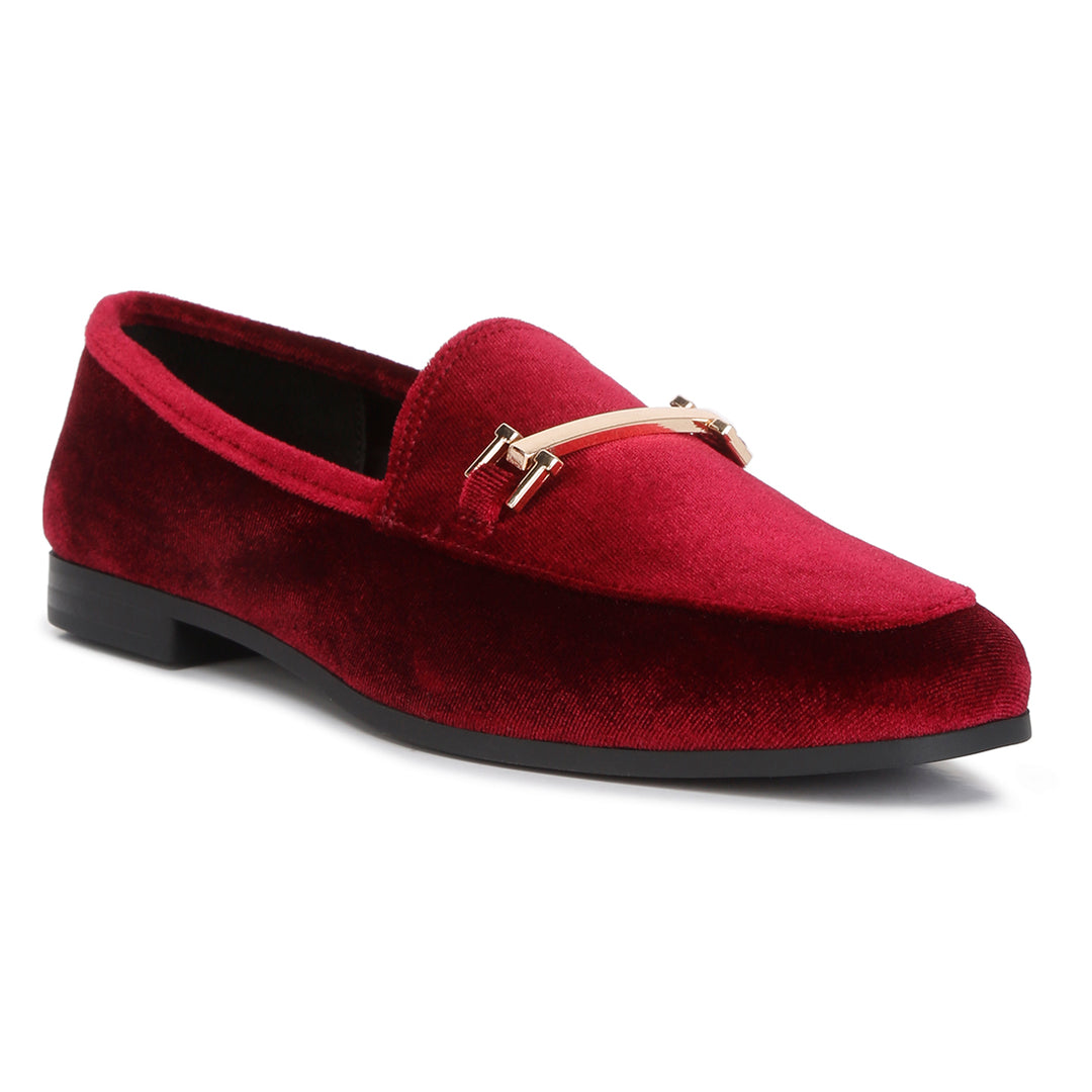 horsebit embellsihed velvet loafers#color_burgundy