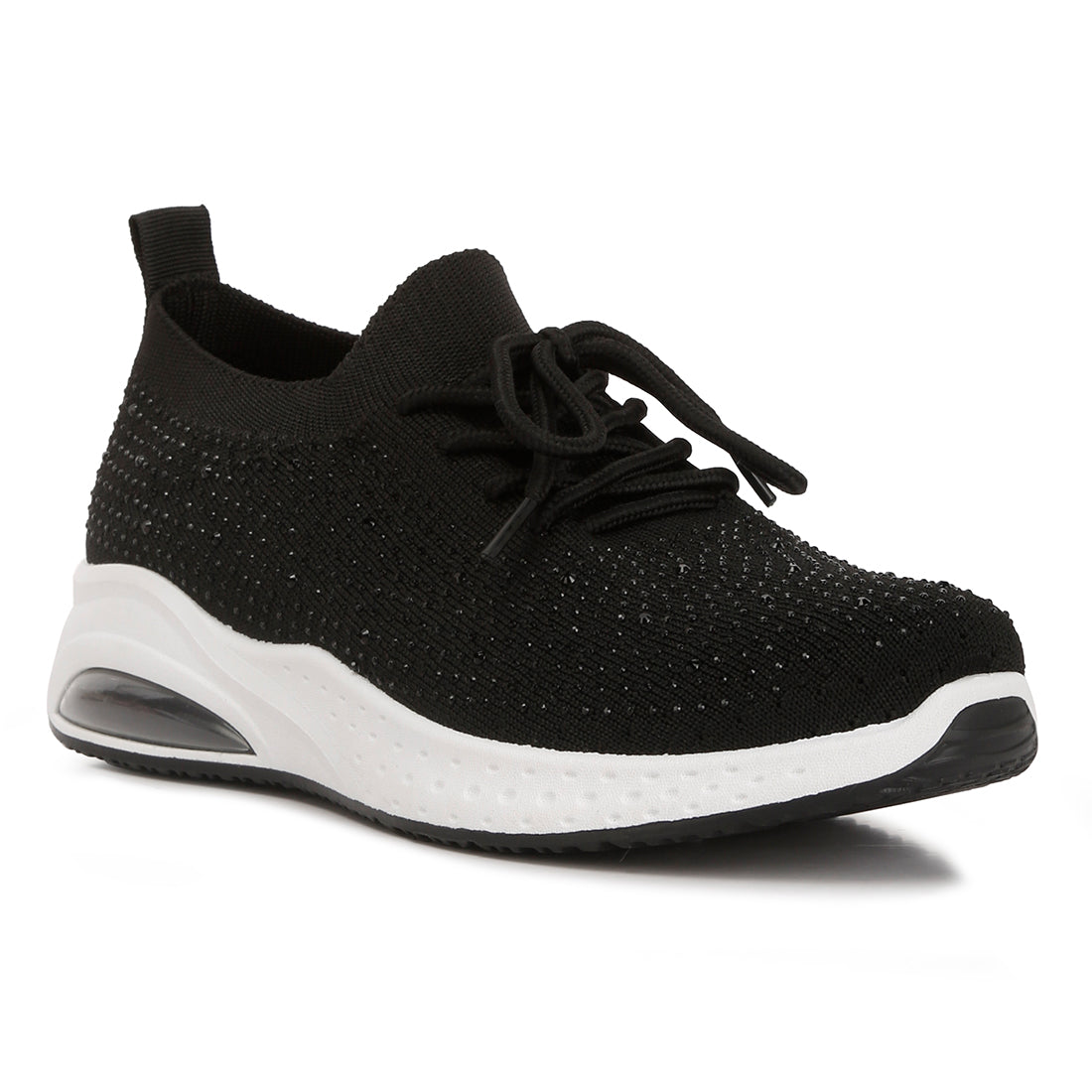 elizha stud embellished sneakers#color_black