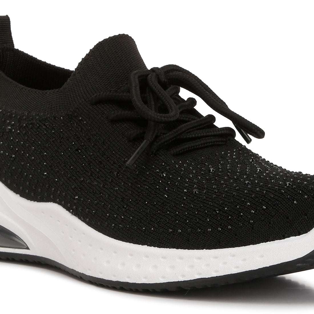 elizha stud embellished sneakers#color_black