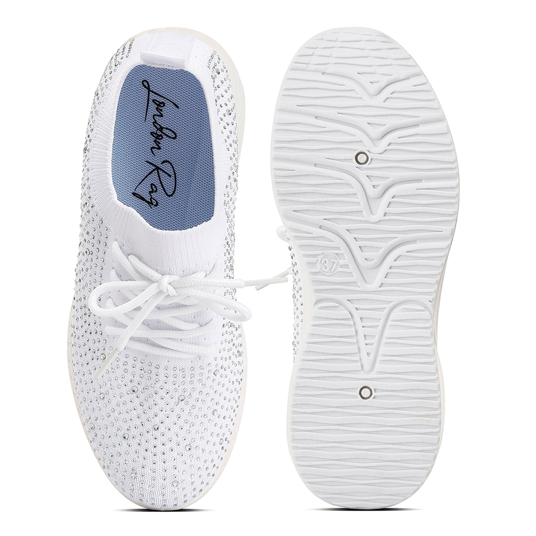 elizha stud embellished sneakers#color_white