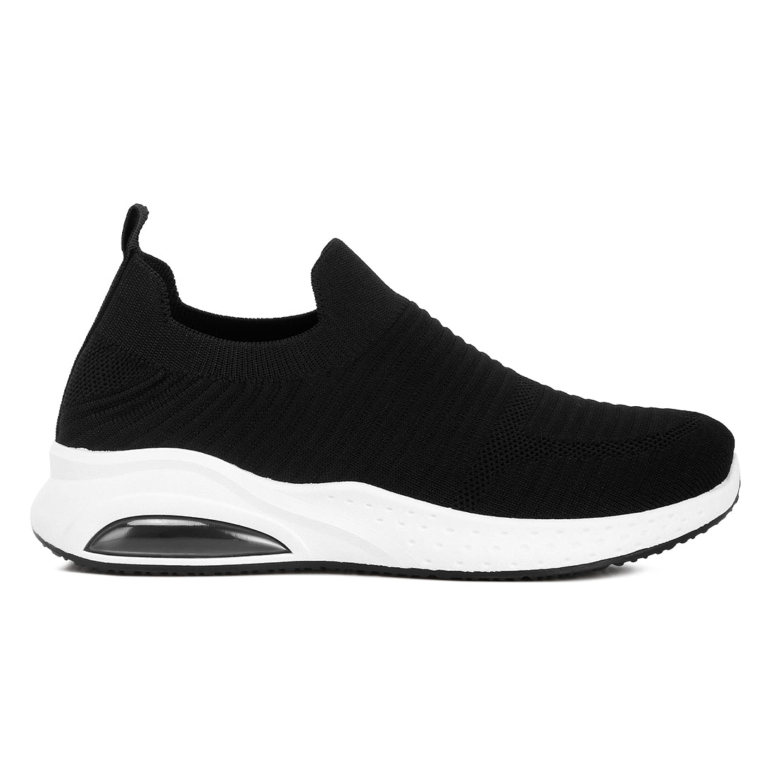 jafna knitted slip on sneakers#color_black