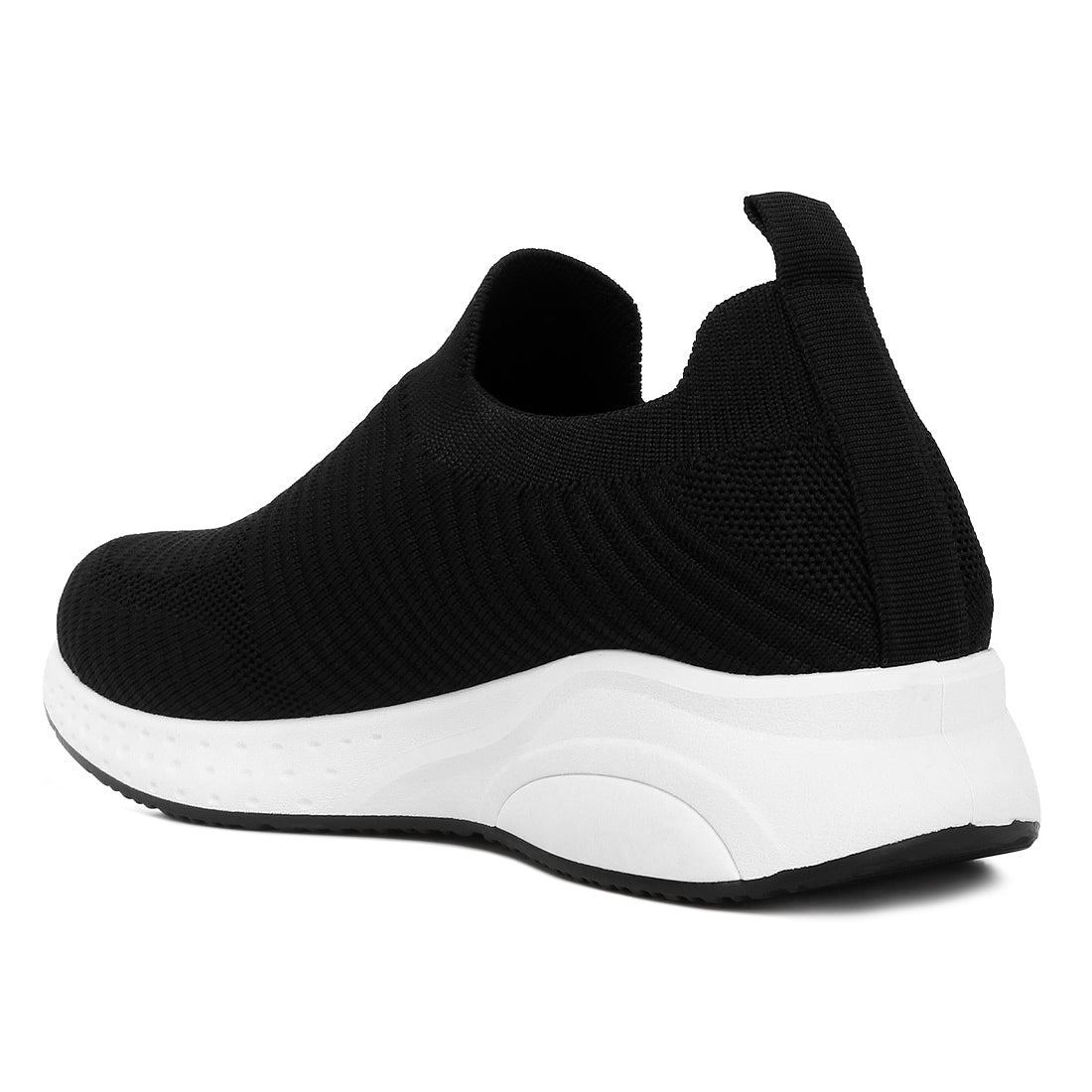 jafna knitted slip on sneakers#color_black