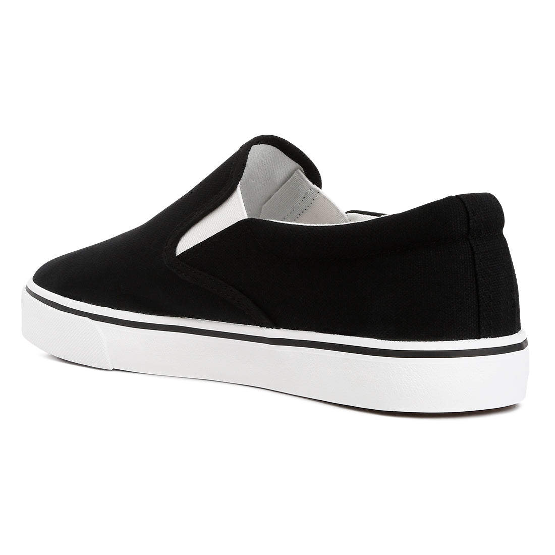 men's canvas slip on sneakers#color_black
