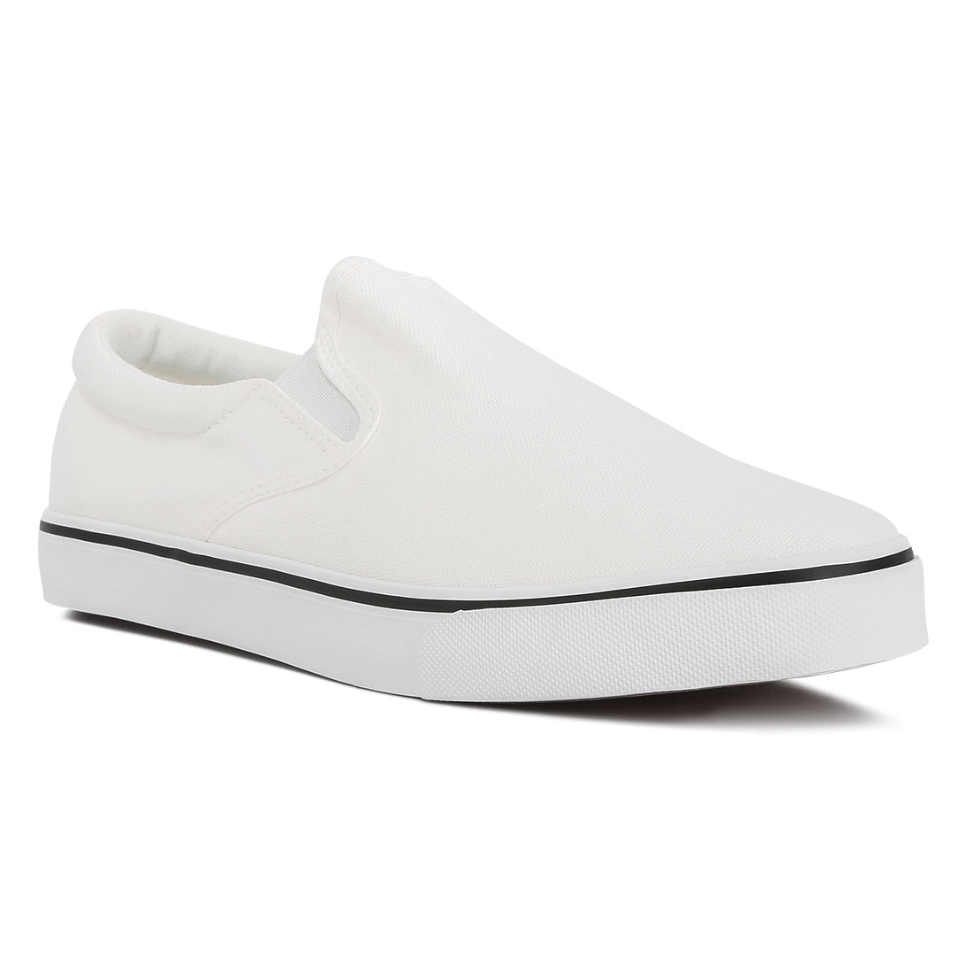 men's canvas slip on sneakers#color_white