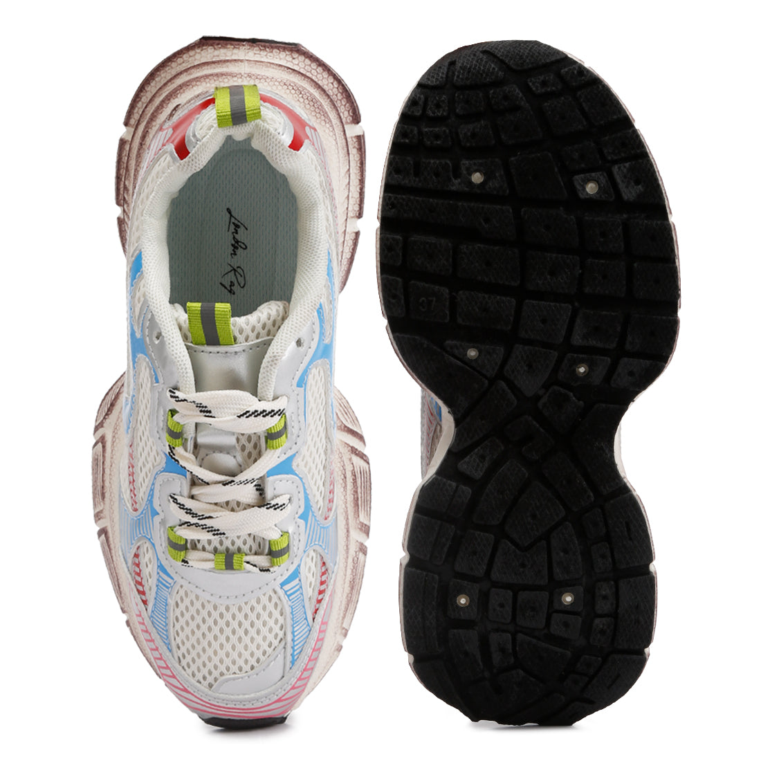 pull tab chunky sole sneaker#color_multi