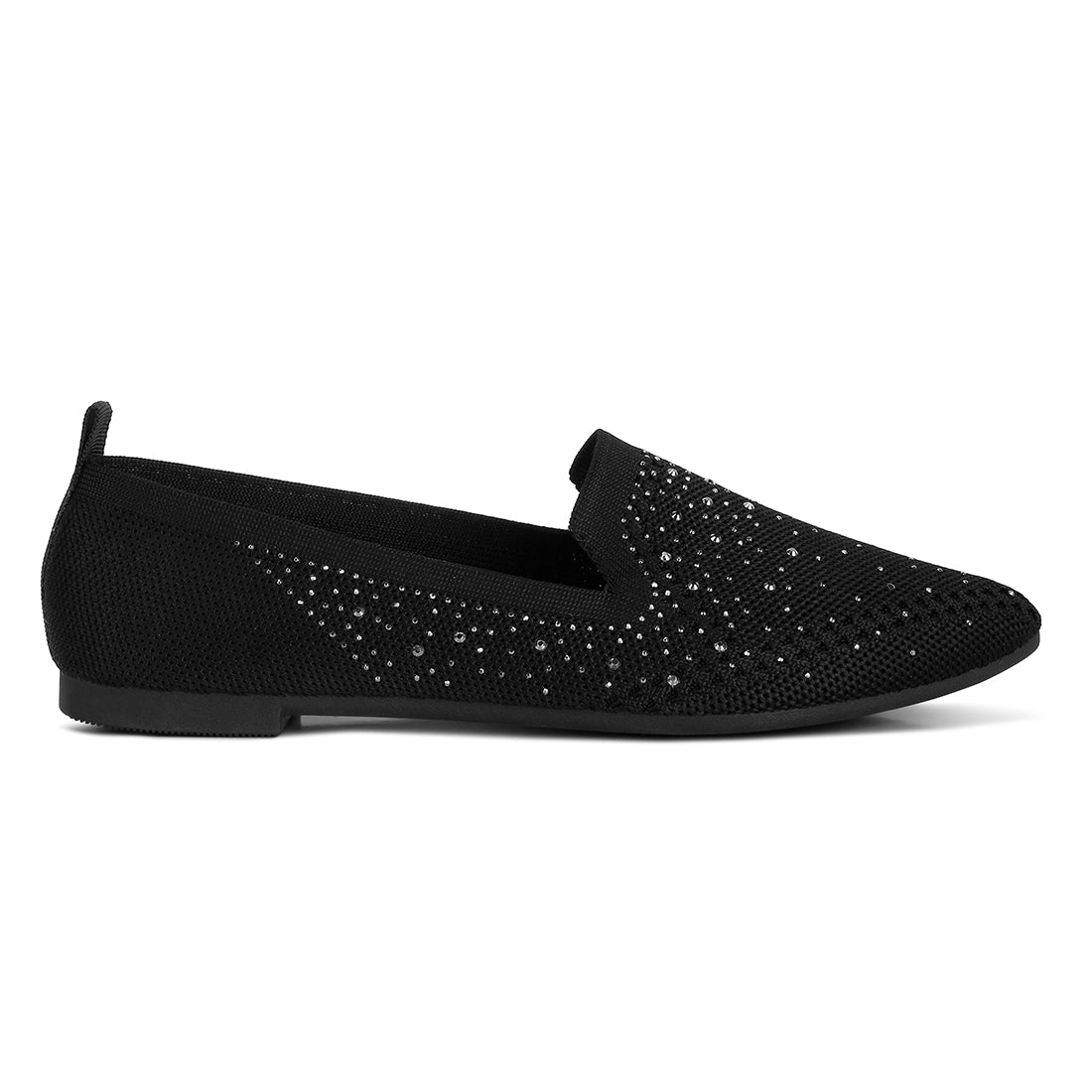 rhinestone embellished pull tab loafers#color_black