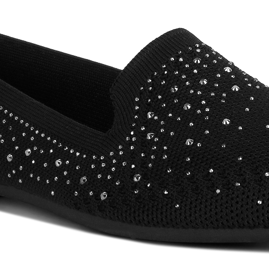 rhinestone embellished pull tab loafers#color_black