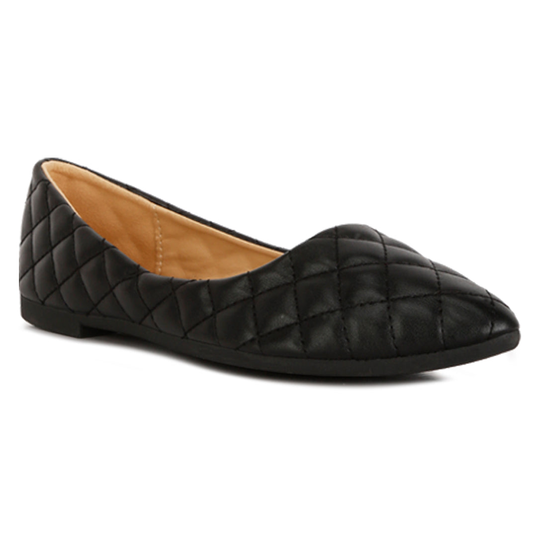 quilted detail ballet flats#color_black