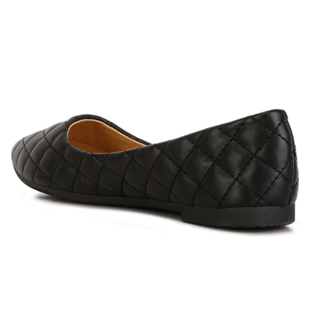 quilted detail ballet flats#color_black