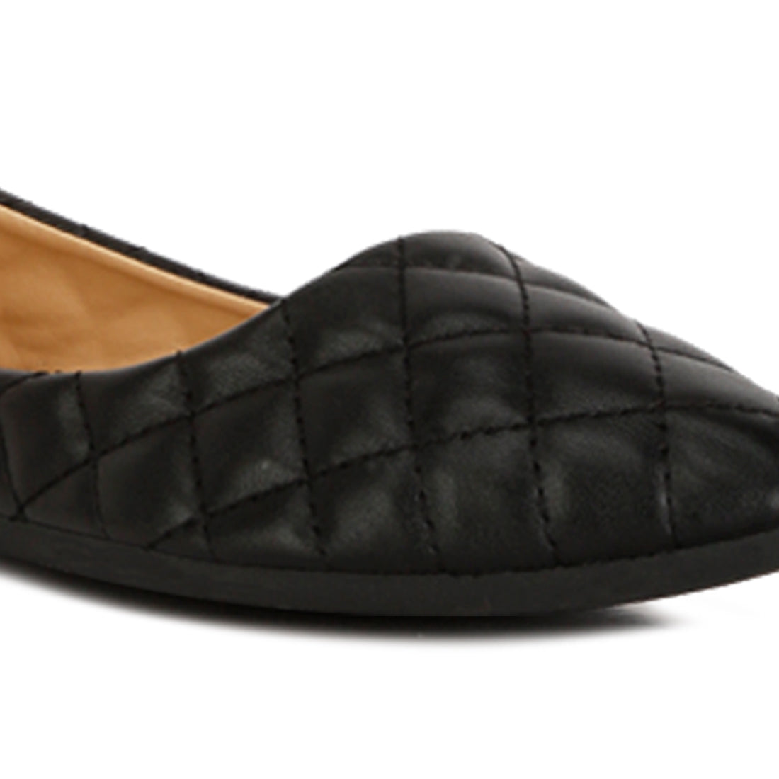 quilted detail ballet flats#color_black