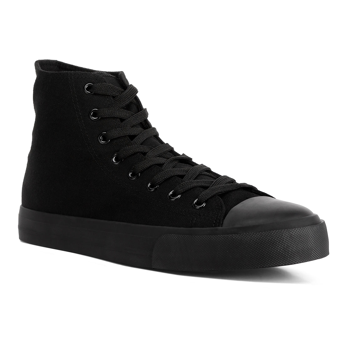high ankle canvas sneakers#color_black