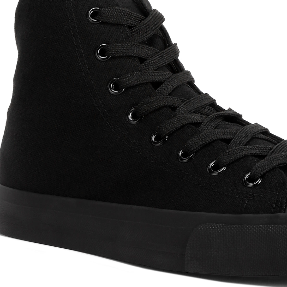 high ankle canvas sneakers#color_black