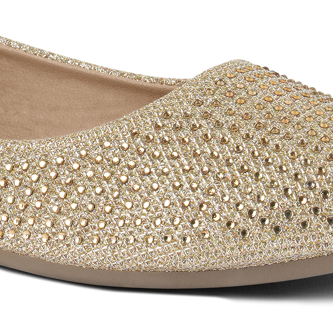 rhinestone studded ballet flats#color_beige