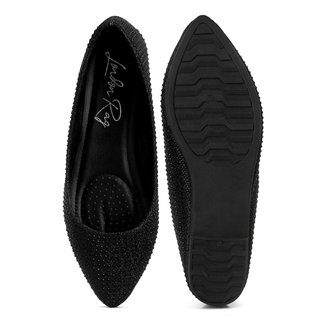 rhinestone studded ballet flats#color_black