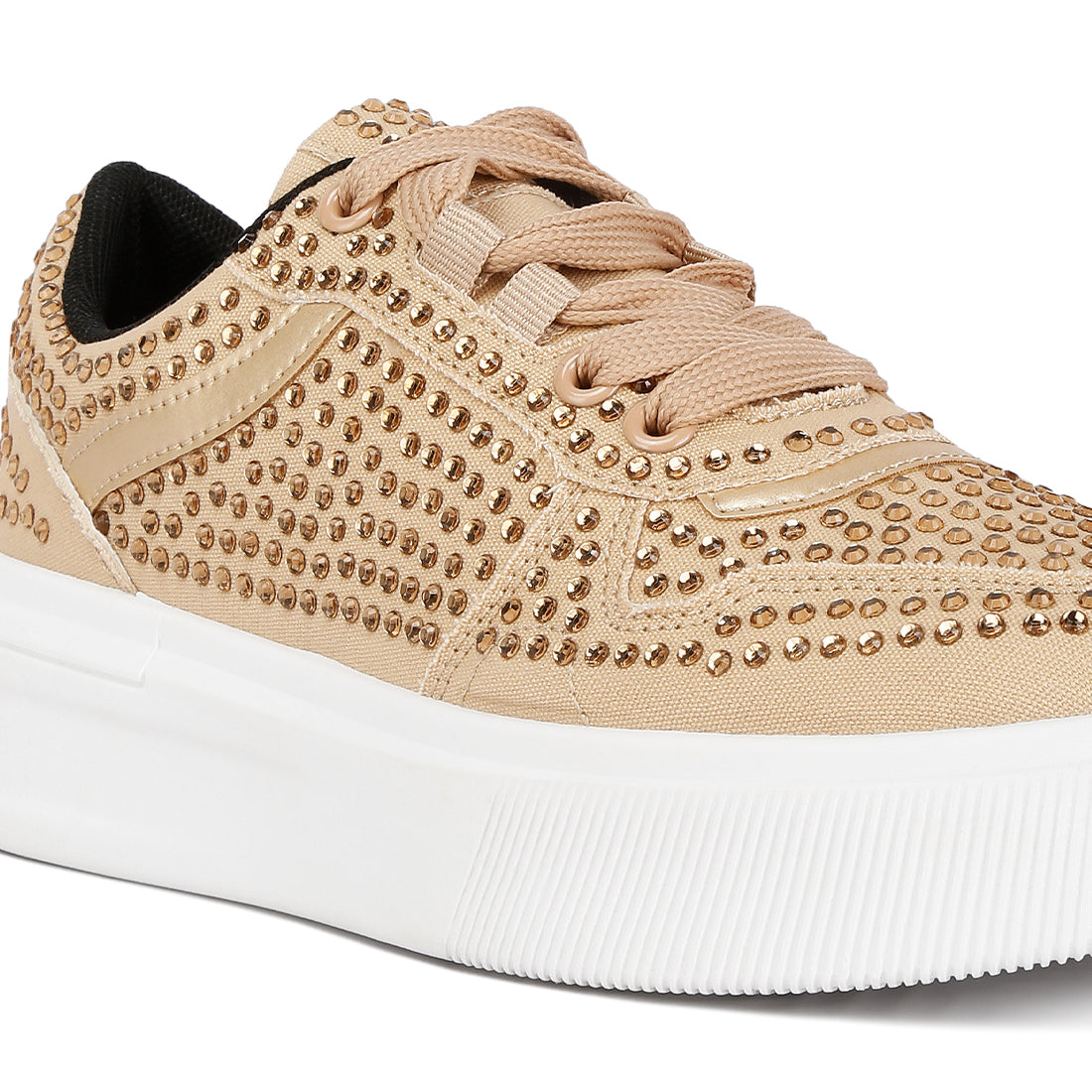 embellished chunky sole sneakers#color_beige