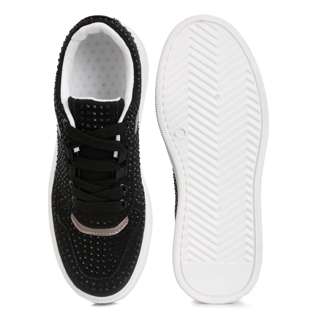 embellished chunky sole sneakers#color_black